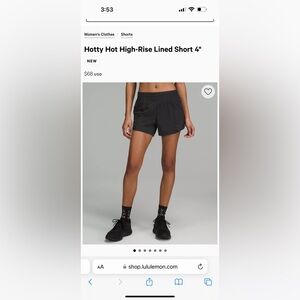 Lululemon 4” black shorts